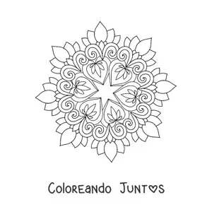 Imagen para colorear de mandala para combatir la ansiedad