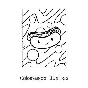 Imagen para colorear de hot dog animado