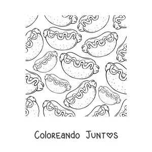 Imagen para colorear de hot dogs