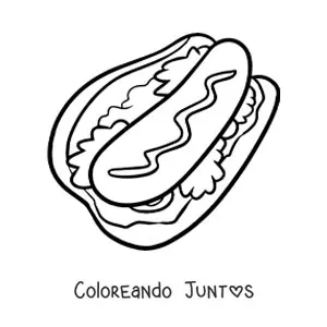 Imagen para colorear de hot dog grande