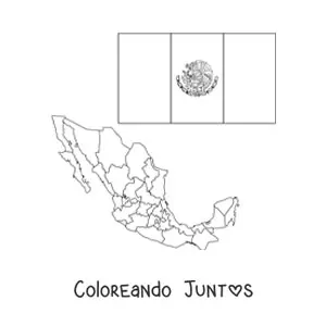 Bandera de México con mapa