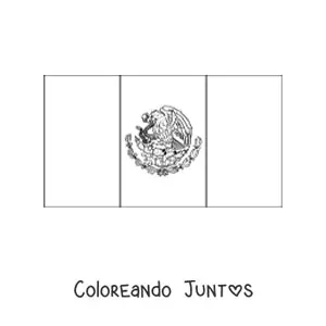 Bandera de México horizontal con escudo