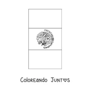 Bandera de México vertical con escudo