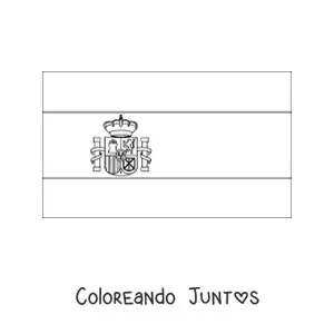 Bandera de España horizontal con escudo