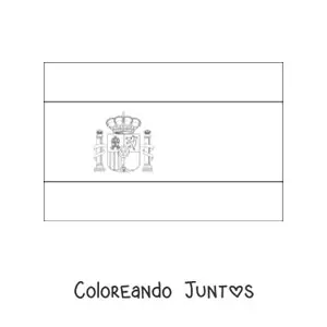 Bandera de España horizontal con escudo 2