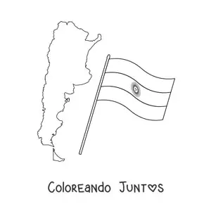 Bandera de Argentina con mapa