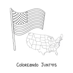 Bandera de Estados Unidos con mapa