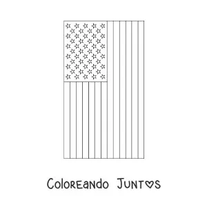 Imagen para colorear de la bandera de Estados Unidos vertical
