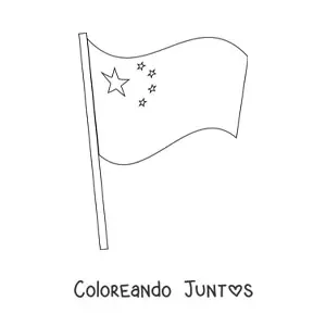 Bandera de China ondeando en un asta