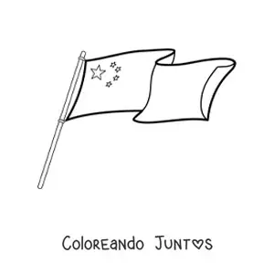 Bandera de China en un asta
