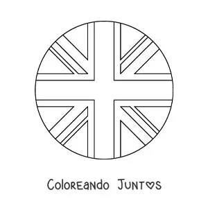 Imagen para colorear de la bandera del Reino Unido en emoji redondo