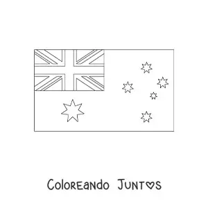 Imagen para colorear de la bandera de Australia horizontal