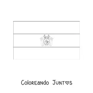 Imagen para colorear de la bandera de Bolivia horizontal con escudo