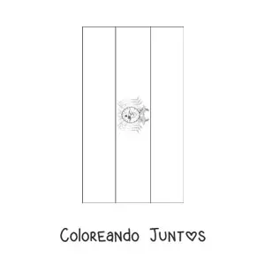 Imagen para colorear de la bandera de Bolivia vertical con escudo