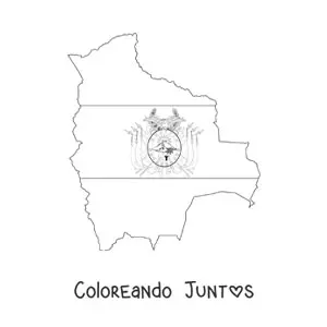 Imagen para colorear de la bandera de Bolivia en un mapa