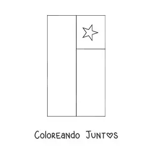 Imagen para colorear de la bandera de Chile vertical
