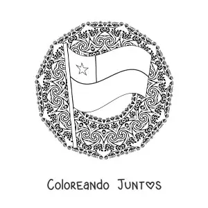 Bandera de Chile con mandala