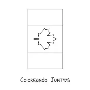Imagen para colorear de la bandera de Canadá vertical