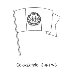 Imagen para colorear de la bandera de Afganistán ondeando en un asta