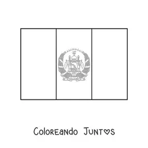 Imagen para colorear de la bandera de Afganistán horizontal con escudo