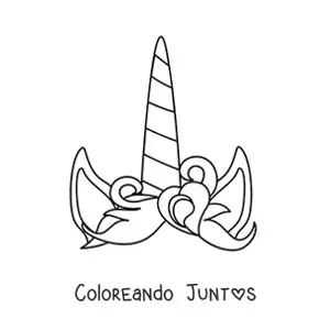 Imagen para colorear del cuerno y las orejas de un unicornio