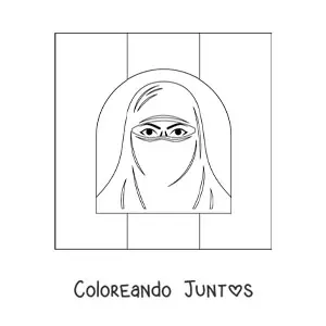 Bandera de Afganistán con mujer
