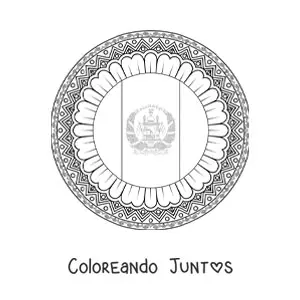 Imagen para colorear de la bandera de Afganistán en emoji con mandala