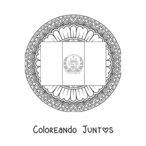 Imagen para colorear de la bandera de Afganistán con mandala