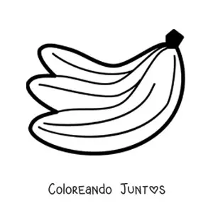 Imagen para colorear de tres bananas