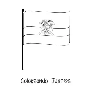 Bandera de Ecuador en un asta