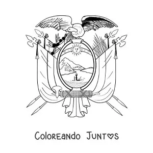 Imagen para colorear del escudo de la bandera de Ecuador