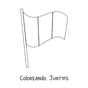 Imagen para colorear de bandera de italia ondeando en un asta