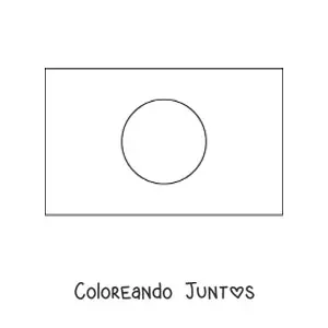 Imagen para colorear de bandera de japón horizontal