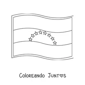 Imagen para colorear de bandera de venezuela ondeando