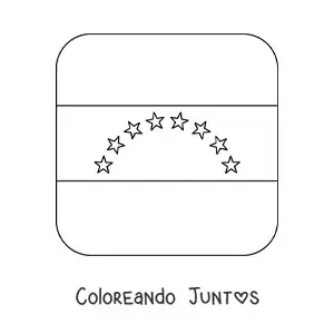 Imagen para colorear de emoji de bandera de venezuela cuadrada