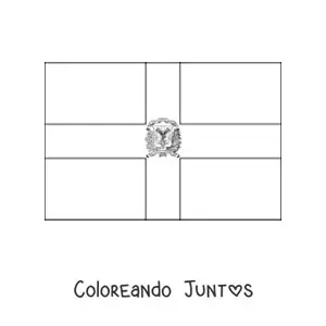 Imagen para colorear de bandera de república dominicana horizontal