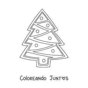 Imagen para colorear de una galleta con forma de arbolito de Navidad
