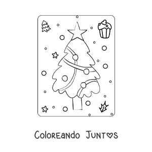 Imagen para colorear de un arbolito de Navidad