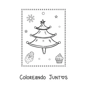 Imagen para colorear de un arbolito de Navidad sin adornos