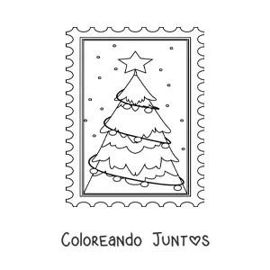 Imagen para colorear de un arbolito de Navidad sencillo