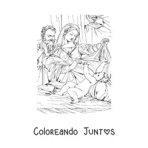 Imagen para colorear de un nacimiento realista