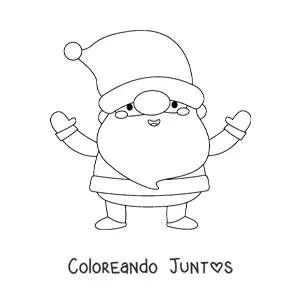 Imagen para colorear de Papá Noel kawaii