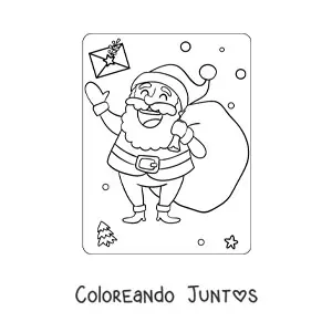 Imagen para colorear de San Nicolás con regalos