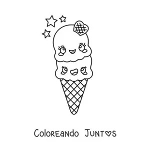 Cono de helado kawaii