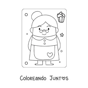 Imagen para colorear de señora Claus