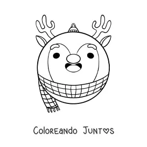 Esfera navideña kawaii de reno