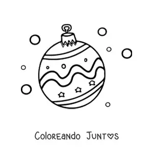 Imagen para colorear de bola de Navidad bonita