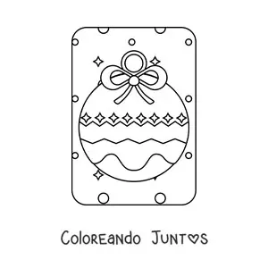 Imagen para colorear de esfera de Navidad grande