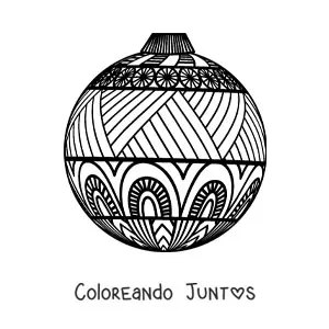 Imagen para colorear de bambalina navideña estilo zentangle
