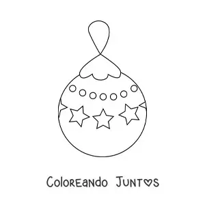Imagen para colorear de bola de Navidad con estrellas